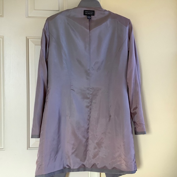 Spenser Jeremy Vintage Silk Long Formal Jacket Light Grey SZ 8 - Picture 12 of 15